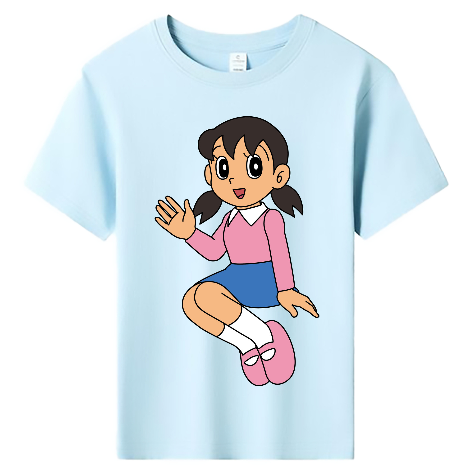 （画像用） ドラえもん みなもと しずか Doraemon Shizuka Minamoto 綿100％キッズTシャツ（フロントプリント）